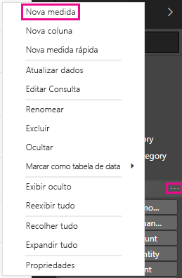 Captura de tela da nova medida da lista no menu.