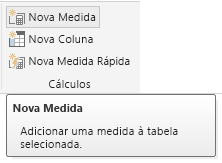 Captura de tela da nova medida da faixa de opções.