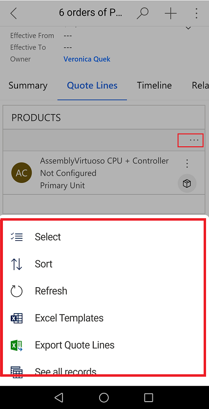 Sub grid command as a drawer