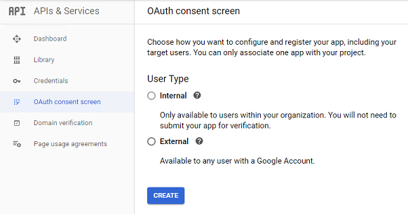 Captura de tela da tela de consentimento. OAuth 