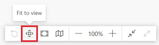 Botão Ajustar à exibição disponível no canto inferior ao lado direito do painel da exibição de diagrama.