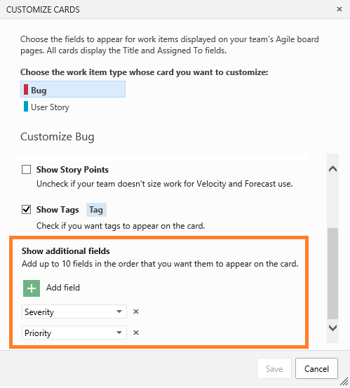 Configuring additional fields