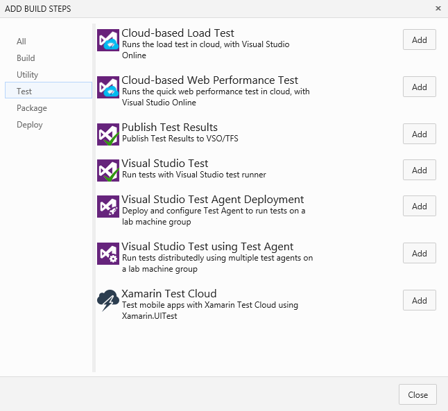 Selecting from available tests