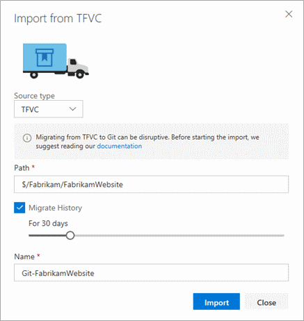 import repo complete