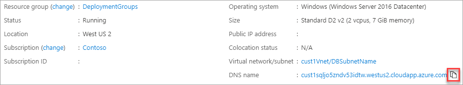 SQL DNS deploy to Azure.