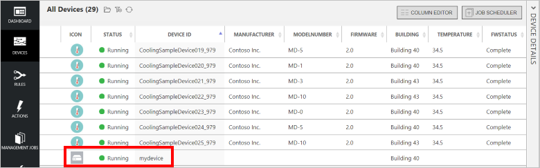 Exibir status do dispositivo