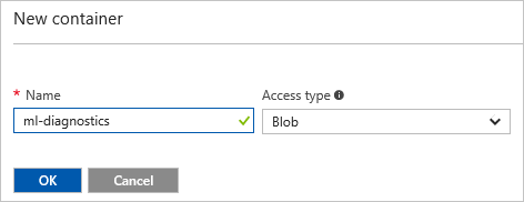 Criar um novo contêiner para armazenar seus logs de diagnóstico