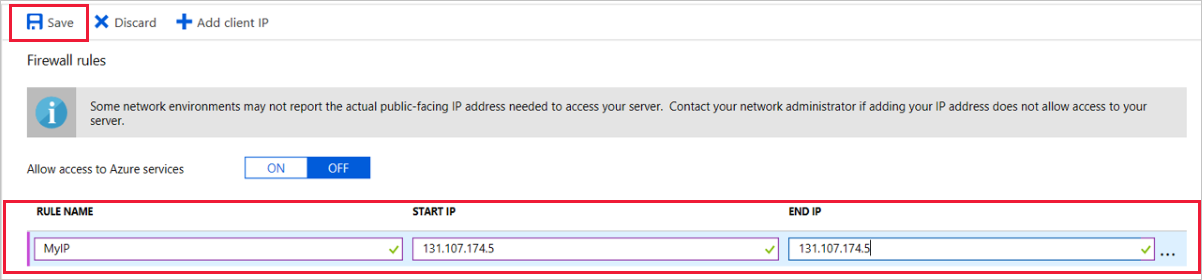 Connection security - Firewall rules