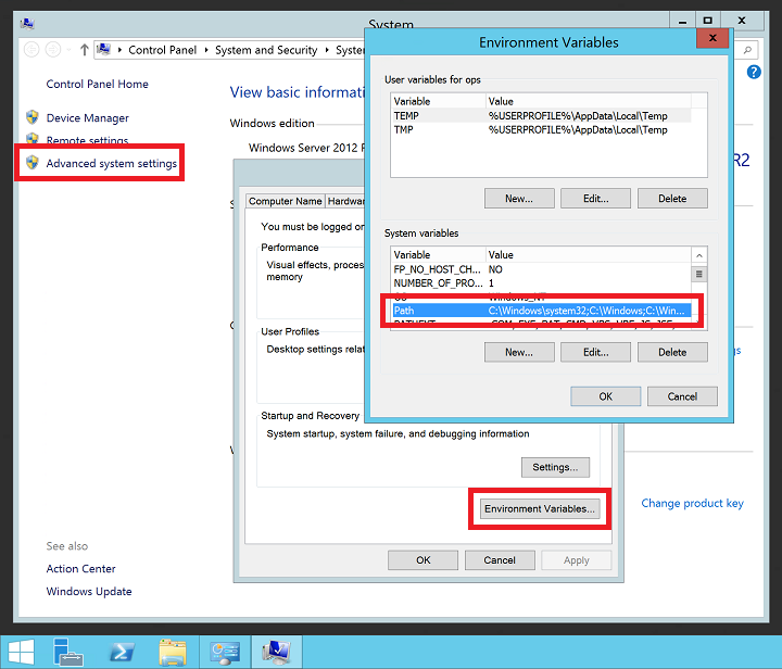 Configurar variáveis PATH