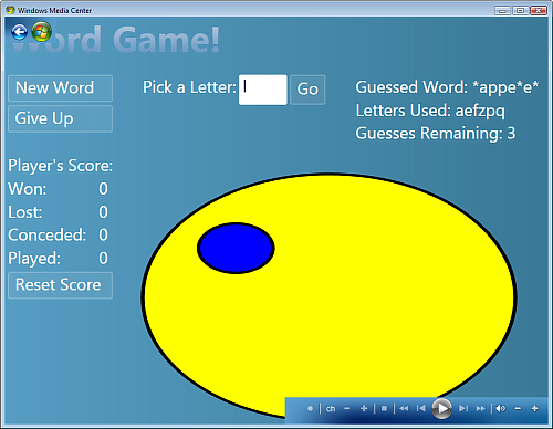 Captura de tela de exemplo do WordGame