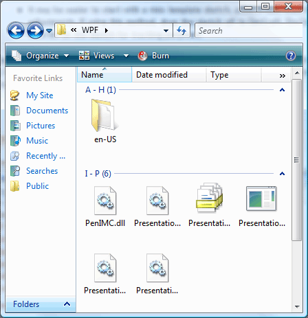 Exibição do Windows Explorer mostrando layout irregular.