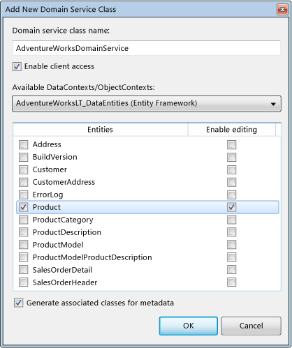 ASP.NET Domain Service Client: Add New Domain Serv