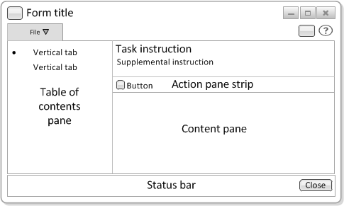 Table of Contents form design elements