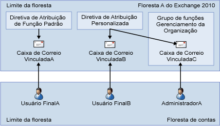 Relacionamentos de diretiva de atribuição e grupo de funções