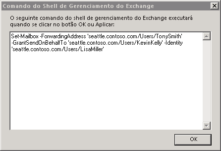 Comandos de Shell de Gerenciamento do Exchange para caixa de propriedade