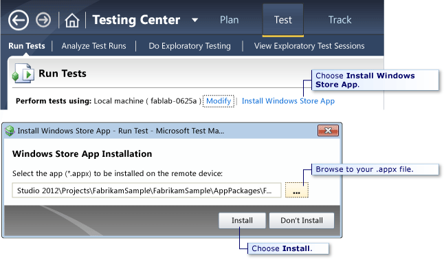 Aplicativo de armazenamento de instalação do Windows a partir de MTM