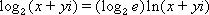 Equation for base-2 logarithm of a complex number