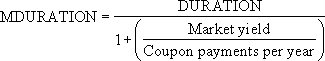 Equation for modified duration