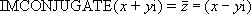 Equation for conjugate of a complex number