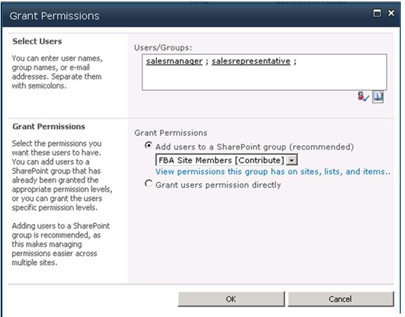 Selecting FBA Site Members