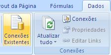 Botão Conexões Existentes dos Serviços do Excel