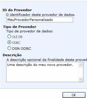 Serviços do Excel - adicionar opções de provedor de dados confiável