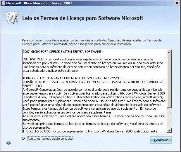 Assistente de Instalação - Ler Termos de Licença