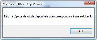 Mensagem de erro do Visualizador da Ajuda do Microsoft Office