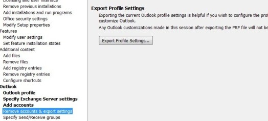 Botão Exportar Configurações de Perfil no OCT