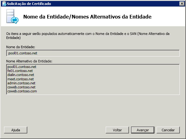 Página Nome do assunto/nomes alternativos do assunto