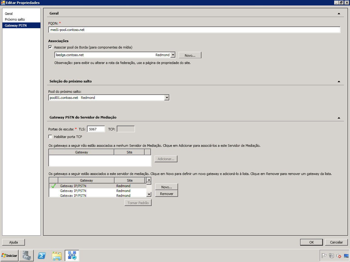 Gateway PSTN Editar Construtor de Topologia