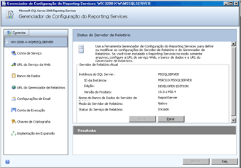 Ferramenta Configuração do Reporting Services