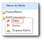 Abrir o Designer de Alertas de Dados clicando em Editar