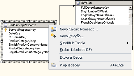 Instantâneo do espaço de trabalho de diagrama, menu de atalho