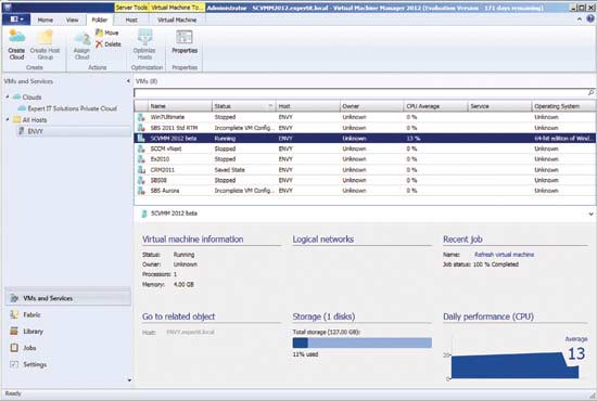 Os novos conceitos de nuvem privada e malha ampliam muito os recursos do VMM 2012