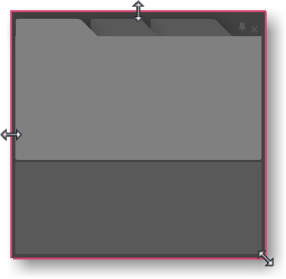 Resizing handles for floating panels