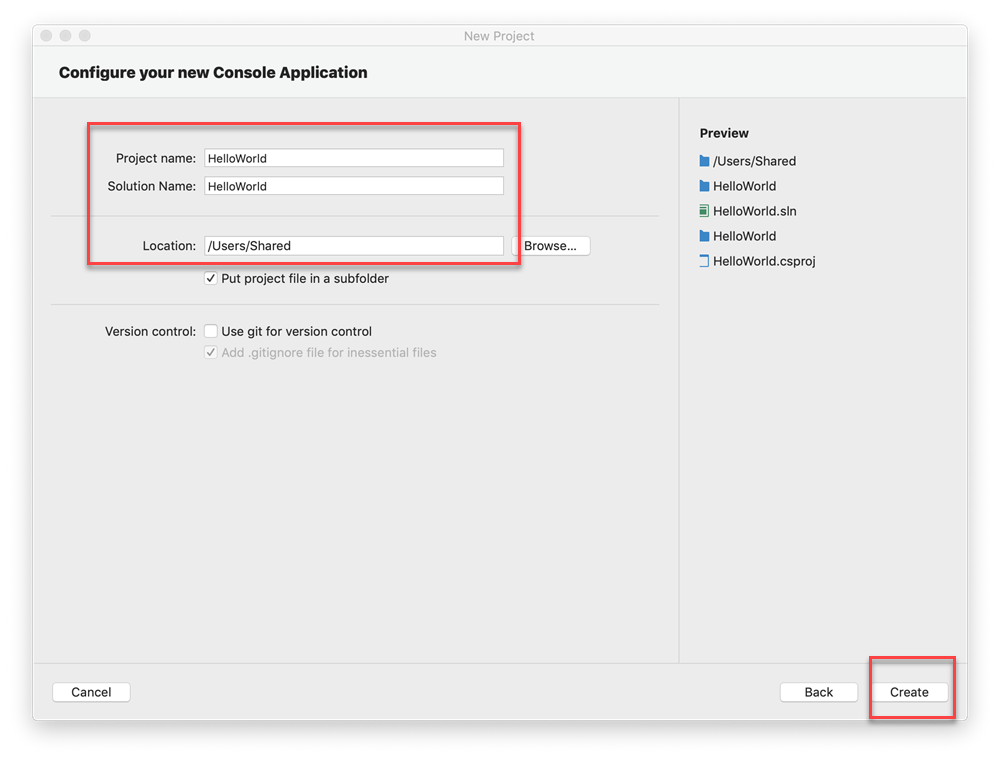 Configure your new Console Application