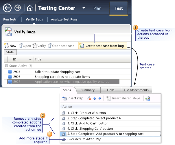 Criar um caso de teste a partir de um bug