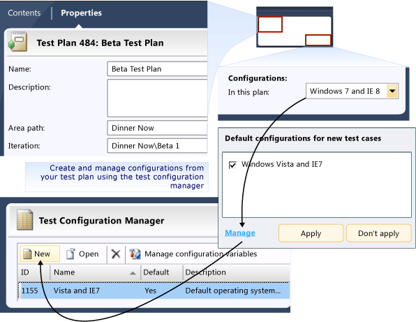 Criar configurações de teste a partir de um plano