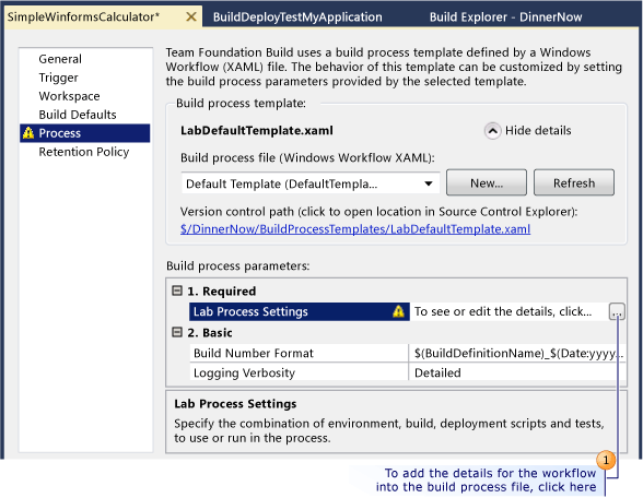 Adicionar os detalhes para o fluxo de trabalho