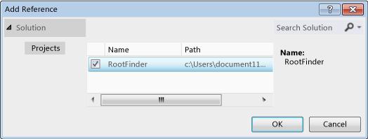 Propriedades do projeto C++ - Add New Reference