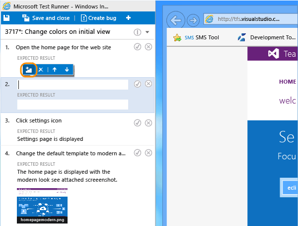 Fix test steps when you run a test