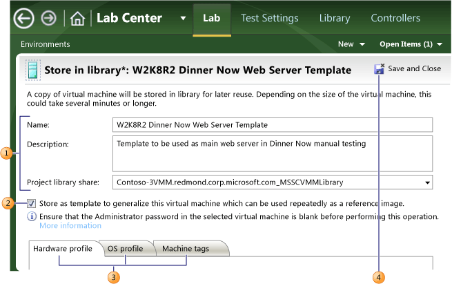 Creating a stored VM from a deployed environment