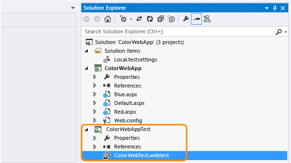 Solution with web performance test