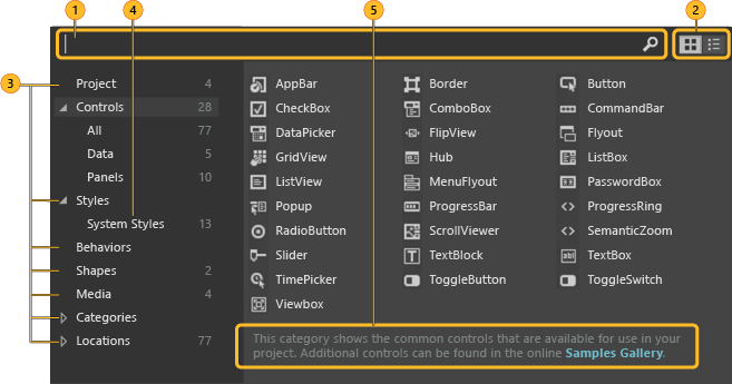 Assets panel