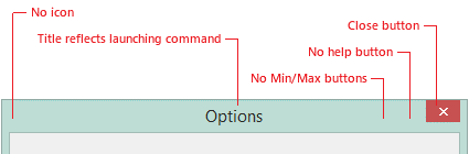 Title bar specifications for Visual Studio