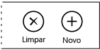 Comandos da barra de aplicativo para Limpar e Novo