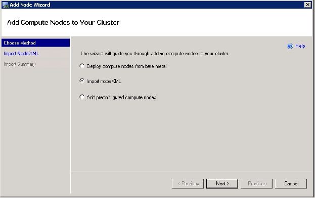 Import node XML interface