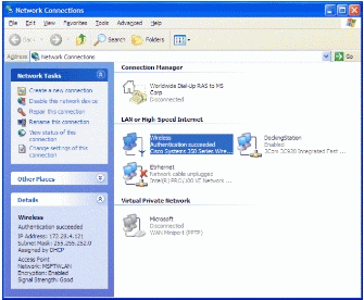 Figure 1   A wireless network connection in Network Connections