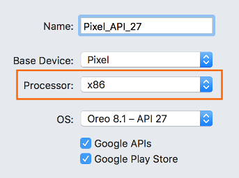 Selecionando uma imagem do sistema x86 para um dispositivo virtual